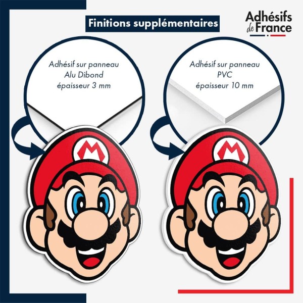 sticker sur plaque aluminium dibond ou panneau PVC Super Mario - Mario portrait