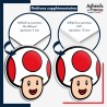 sticker sur plaque aluminium dibond ou panneau PVC Super Mario - Toad portrait