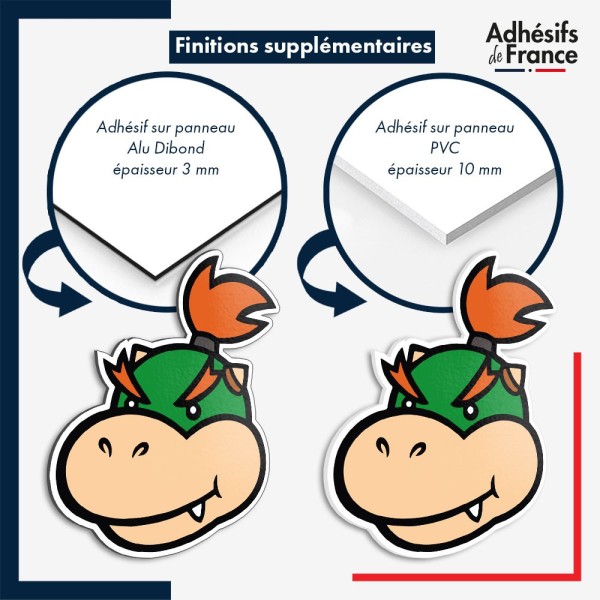 sticker sur plaque aluminium dibond ou panneau PVC Super Mario - Bébé Bowser portrait