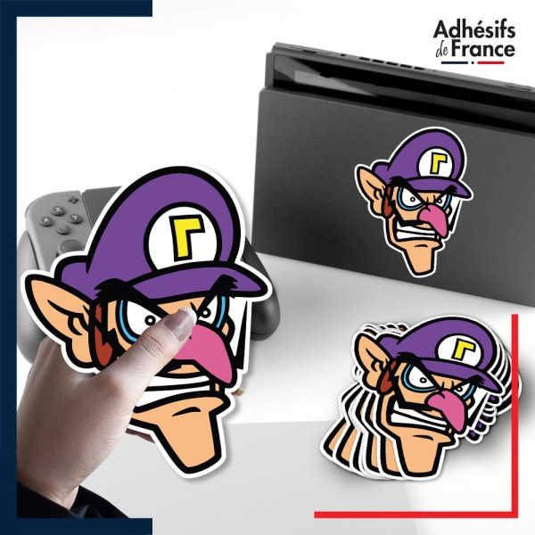 autocollant petit format Super Mario - Waluigi portrait