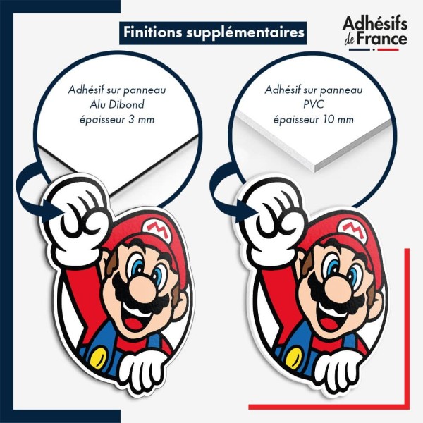 sticker sur plaque aluminium dibond ou panneau PVC Super Mario - Cadre Mario