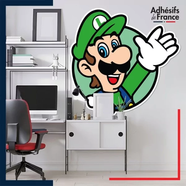 Adhésif grand format Super Mario - Cadre Luigi