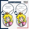 sticker sur plaque aluminium dibond ou panneau PVC Super Mario - Cadre Peach