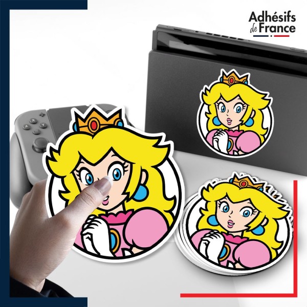 autocollant petit format Super Mario - Cadre Peach