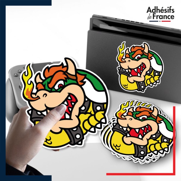 autocollant petit format Super Mario - Cadre Bowser