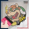 stickers sous film transfert Super Mario - Cadre Bowser