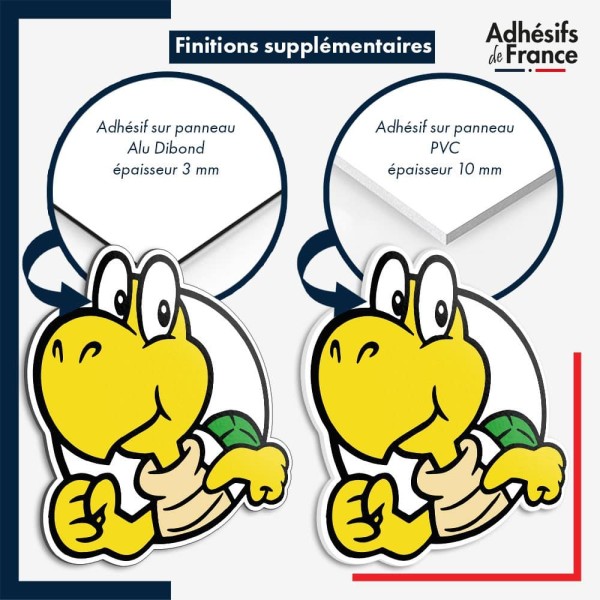 sticker sur plaque aluminium dibond ou panneau PVC Super Mario - Cadre Koopa Troopa