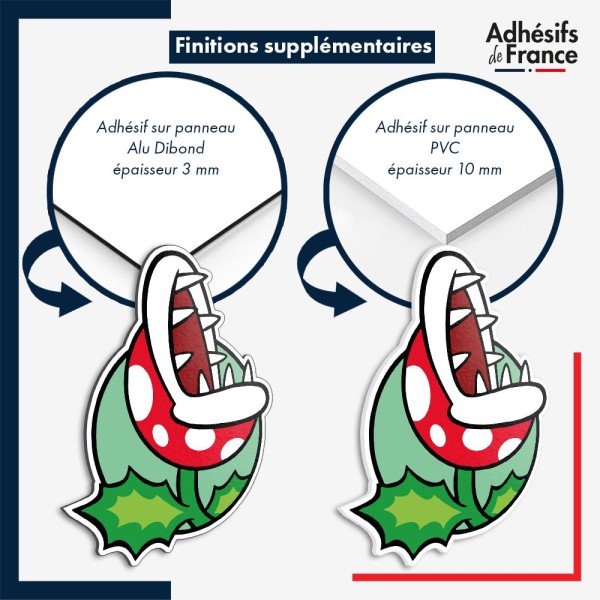 sticker sur plaque aluminium dibond ou panneau PVC Super Mario - Cadre Plante Piranha
