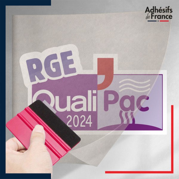 sticker sous film transfert logo RGE QualiPAC