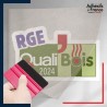 sticker sous film transfert logo RGE QualiBois