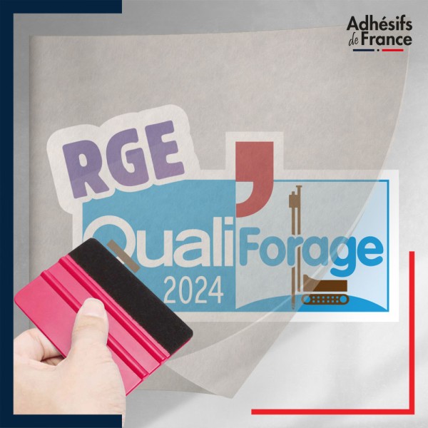 sticker sous film transfert logo RGE QualiForage