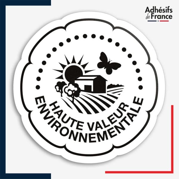 adhésif logo Label Haute Valeur Environnementale (Noir et Blanc)