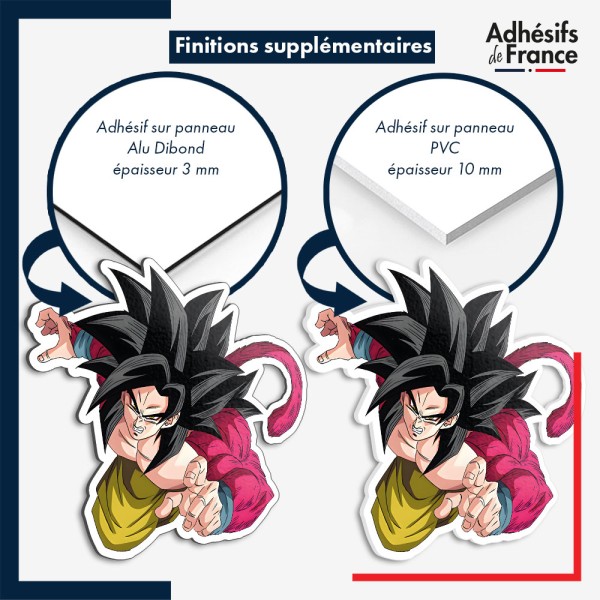 sticker sur plaque aluminium dibond ou panneau PVC Dragon Ball - Goku DBGT Super Saiyan 4