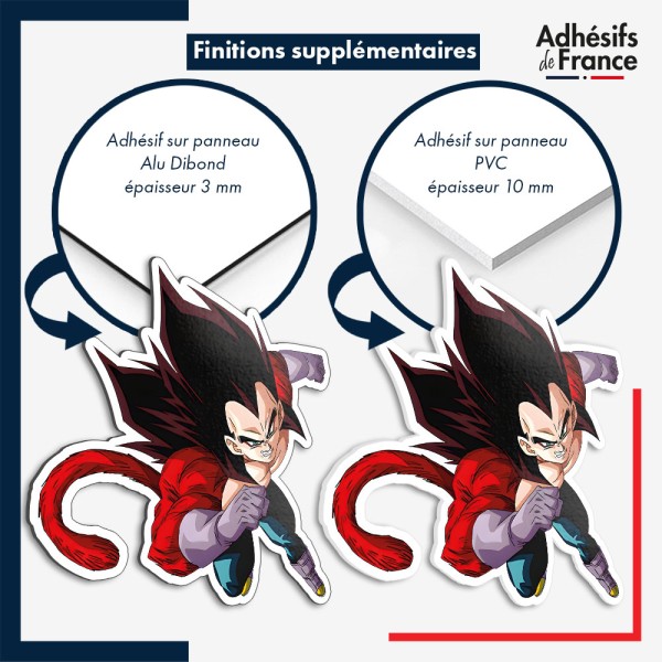 sticker sur plaque aluminium dibond ou panneau PVC Dragon Ball - Vegeta DBGT Super Saiyan 4