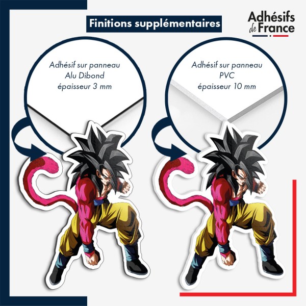 sticker sur plaque aluminium dibond ou panneau PVC Dragon Ball - Goku Super Saiyan 4