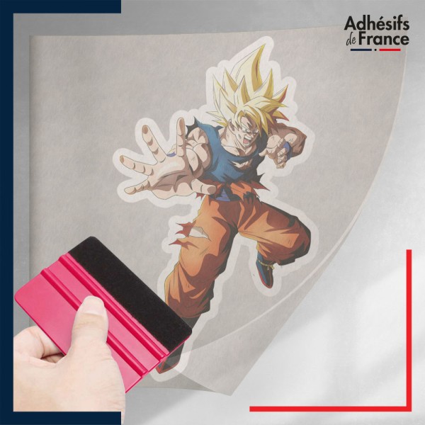 stickers sous film transfert Dragon ball - Goku SSJ Super Genkidama