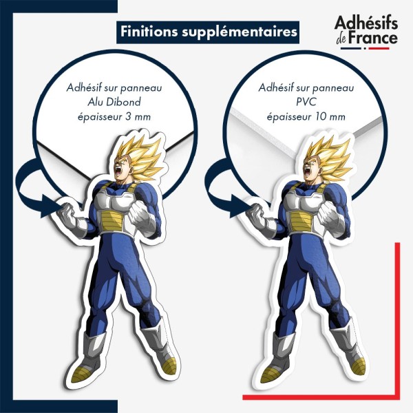sticker sur plaque aluminium dibond ou panneau PVC Dragon Ball - Super Vegeta