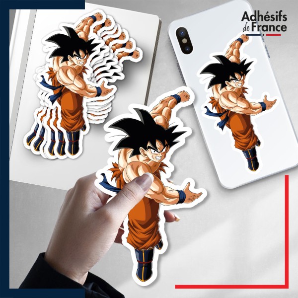 autocollant petit format Dragon ball - Goku vs Thalès