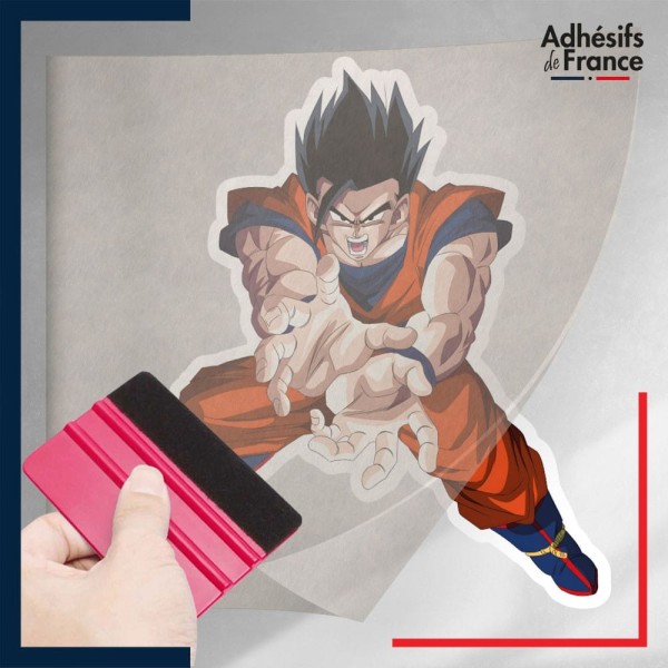 stickers sous film transfert Dragon ball - Gohan ultime Kamehameha
