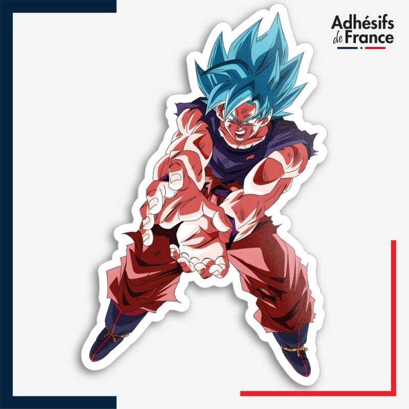 Sticker Dragon Ball - Goku SSJ Blue Kaioken Kamehameha