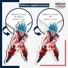 sticker sur plaque aluminium dibond ou panneau PVC Dragon Ball - Goku SSJ Blue Kaioken Kamehameha