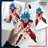 autocollant petit format Dragon ball - Goku SSJ Blue Kaioken Kamehameha