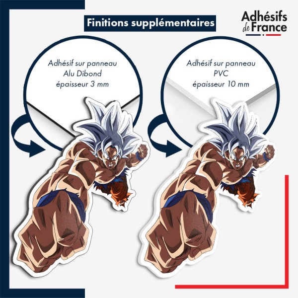 sticker sur plaque aluminium dibond ou panneau PVC Dragon Ball - Goku Ultra Instinct