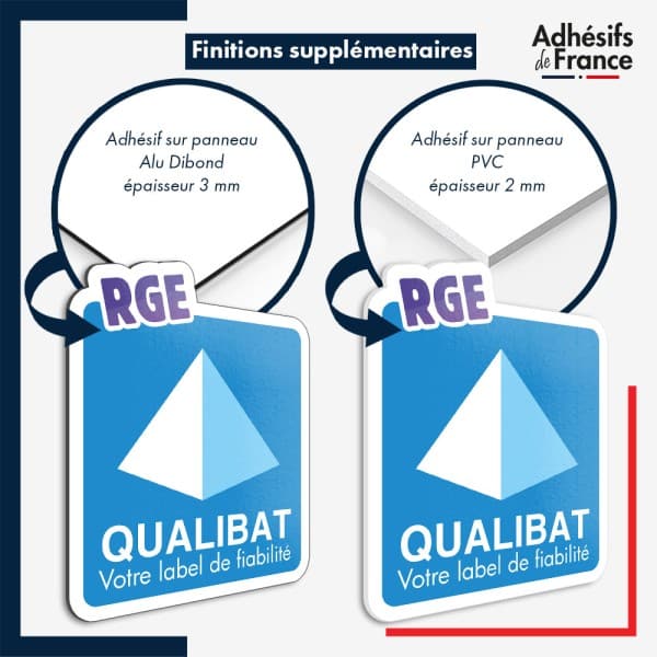 plaque pvc ou aluminium logo RGE QUALIBAT