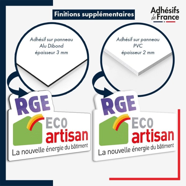 plaque pvc ou aluminium logo RGE Eco artisan