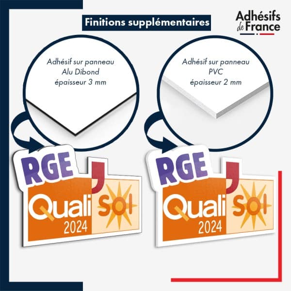 plaque pvc ou aluminium logo RGE QualiSol