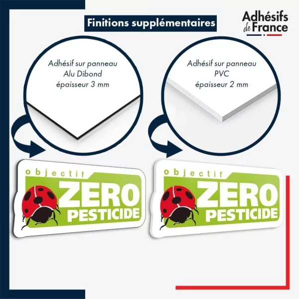 plaque pvc ou aluminium logo Label objectif zéro pesticide