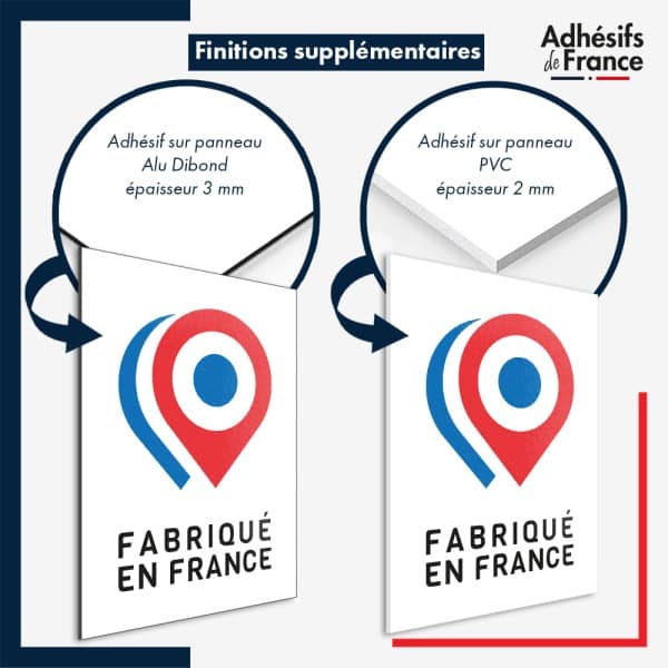 plaque pvc ou aluminium logo Label fabriqué en France