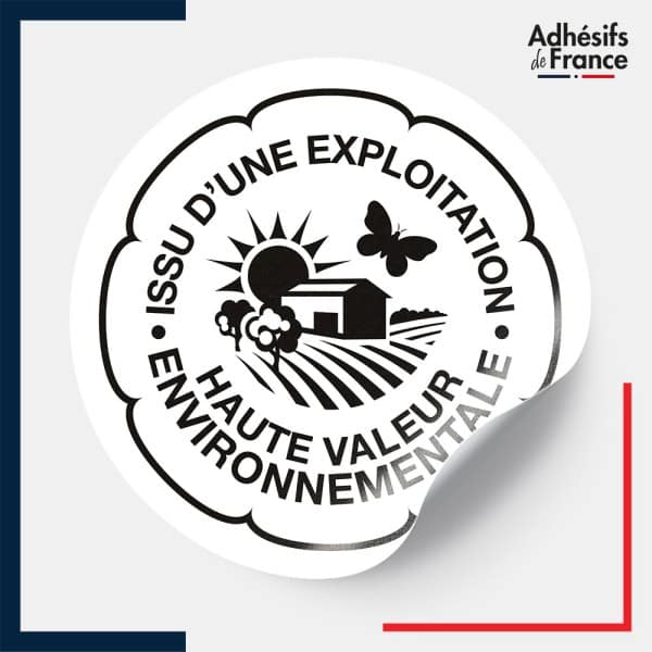 sticker autocollant Label Issu d'une exploitation Haute Valeur Environnementale (Couleur)