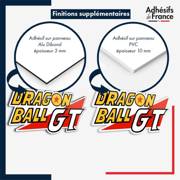 sticker sur plaque aluminium dibond ou panneau PVC Dragon Ball - Logo Dragon Ball GT