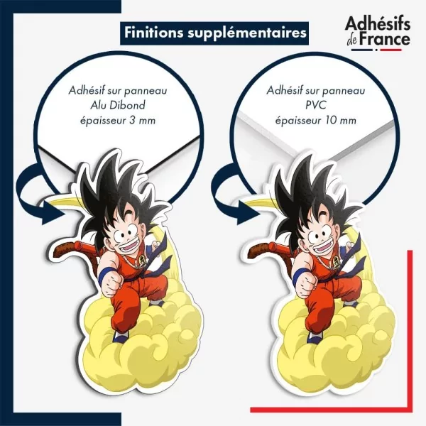 sticker sur plaque aluminium dibond ou panneau PVC Dragon Ball -  Goku enfant Kinto-un (nuage magique)