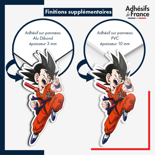 sticker sur plaque aluminium dibond ou panneau PVC Dragon Ball - Goku enfant