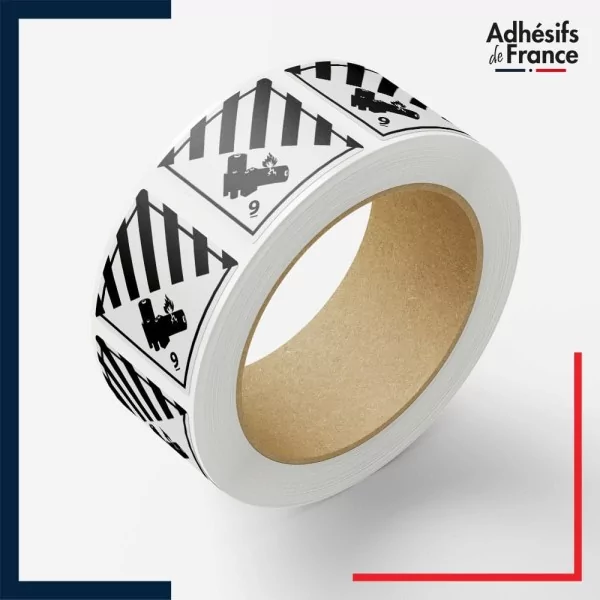 Rouleau d'étiquettes ADR Classe 9 matières objets dangereux piles et batteries lithium