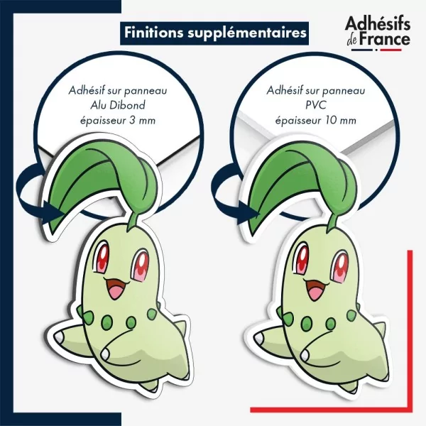 sticker sur plaque aluminium dibond ou panneau PVC Sticker Pokémon Germignon