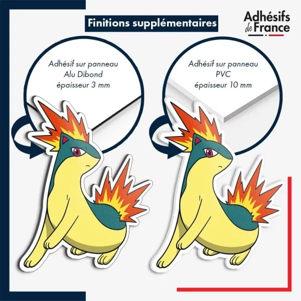 sticker sur plaque aluminium dibond ou panneau PVC Sticker Pokémon Feurisson