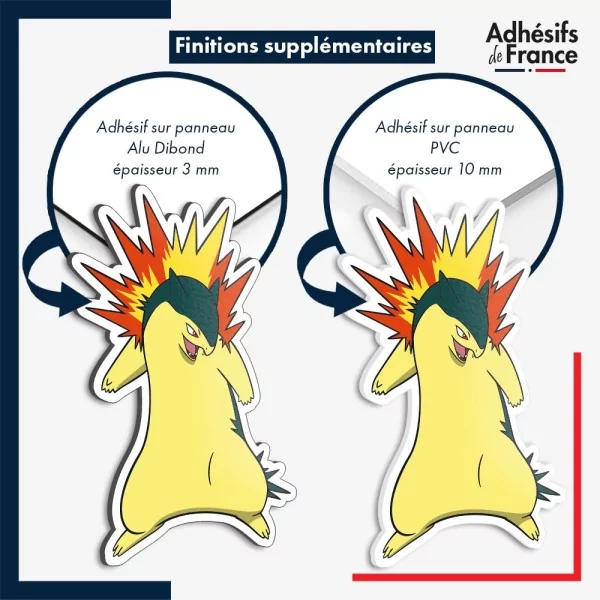 sticker sur plaque aluminium dibond ou panneau PVC Sticker Pokémon Typhlosion