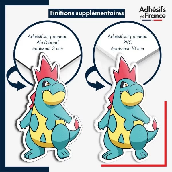 sticker sur plaque aluminium dibond ou panneau PVC Sticker Pokémon Crocrodil