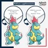 sticker sur plaque aluminium dibond ou panneau PVC Sticker Pokémon Crocrodil