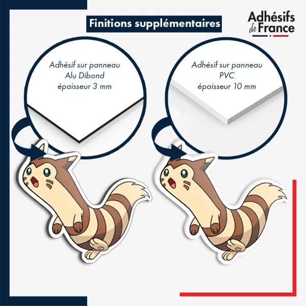 sticker sur plaque aluminium dibond ou panneau PVC Sticker Pokémon Fouinar