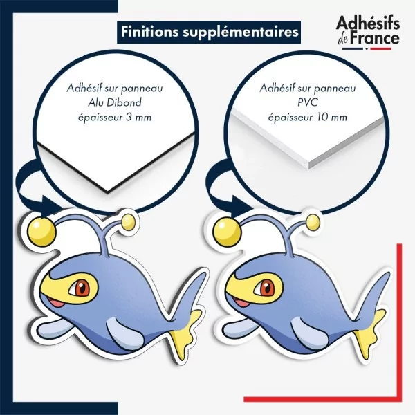 sticker sur plaque aluminium dibond ou panneau PVC Sticker Pokémon Lanturn