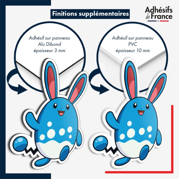 sticker sur plaque aluminium dibond ou panneau PVC Sticker Pokémon Azumarill