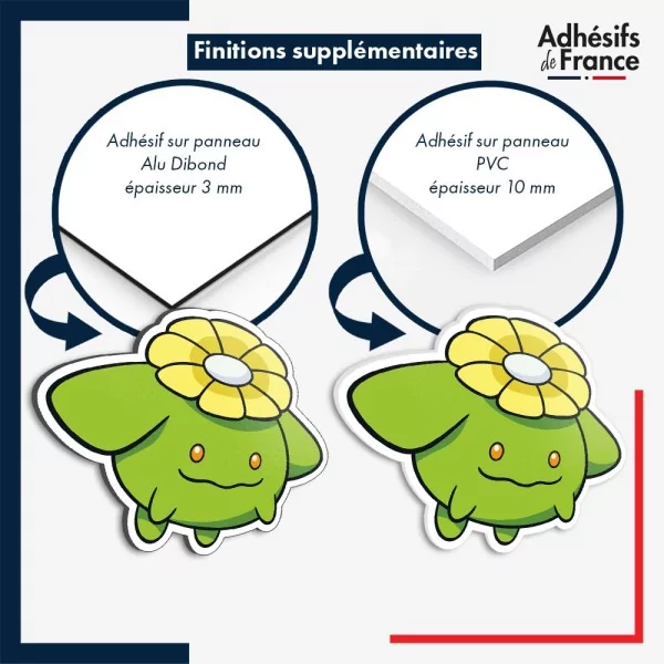 sticker sur plaque aluminium dibond ou panneau PVC Sticker Pokémon Floravol
