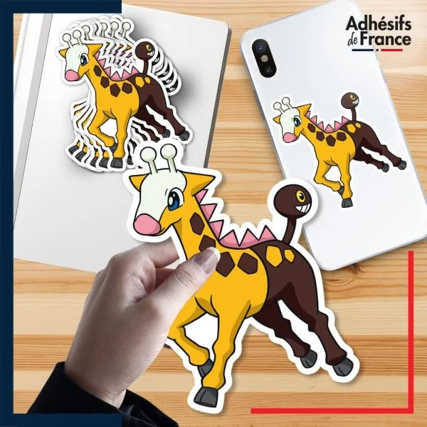 autocollant petit format Pokémon Girafarig