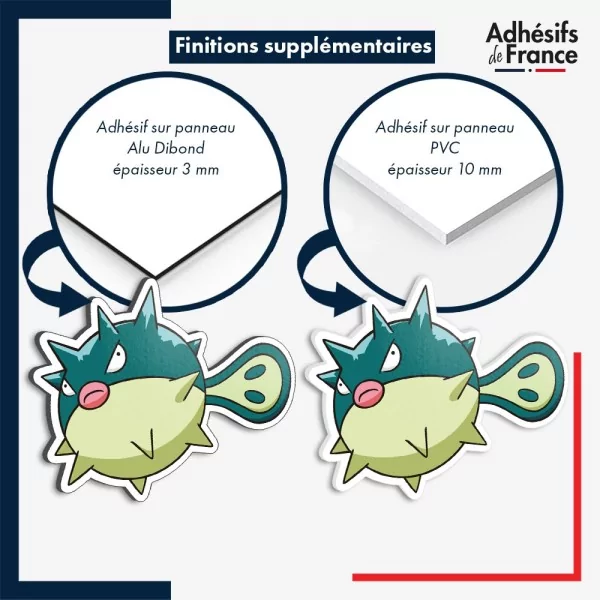 sticker sur plaque aluminium dibond ou panneau PVC Sticker Pokémon Qwilfish
