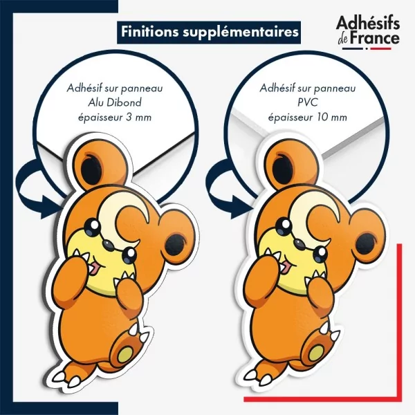 sticker sur plaque aluminium dibond ou panneau PVC Sticker Pokémon Teddiursa