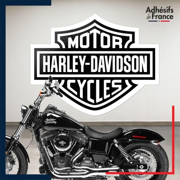 Adhésif grand format logo moto - Harley Davidson Motor Cycles (noir)